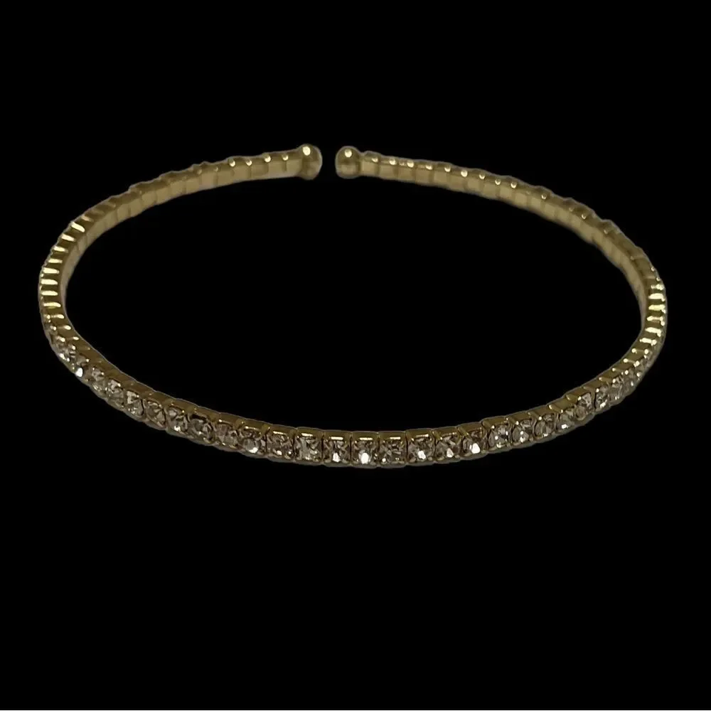 Flexible Gold Rhinestone Bracelet